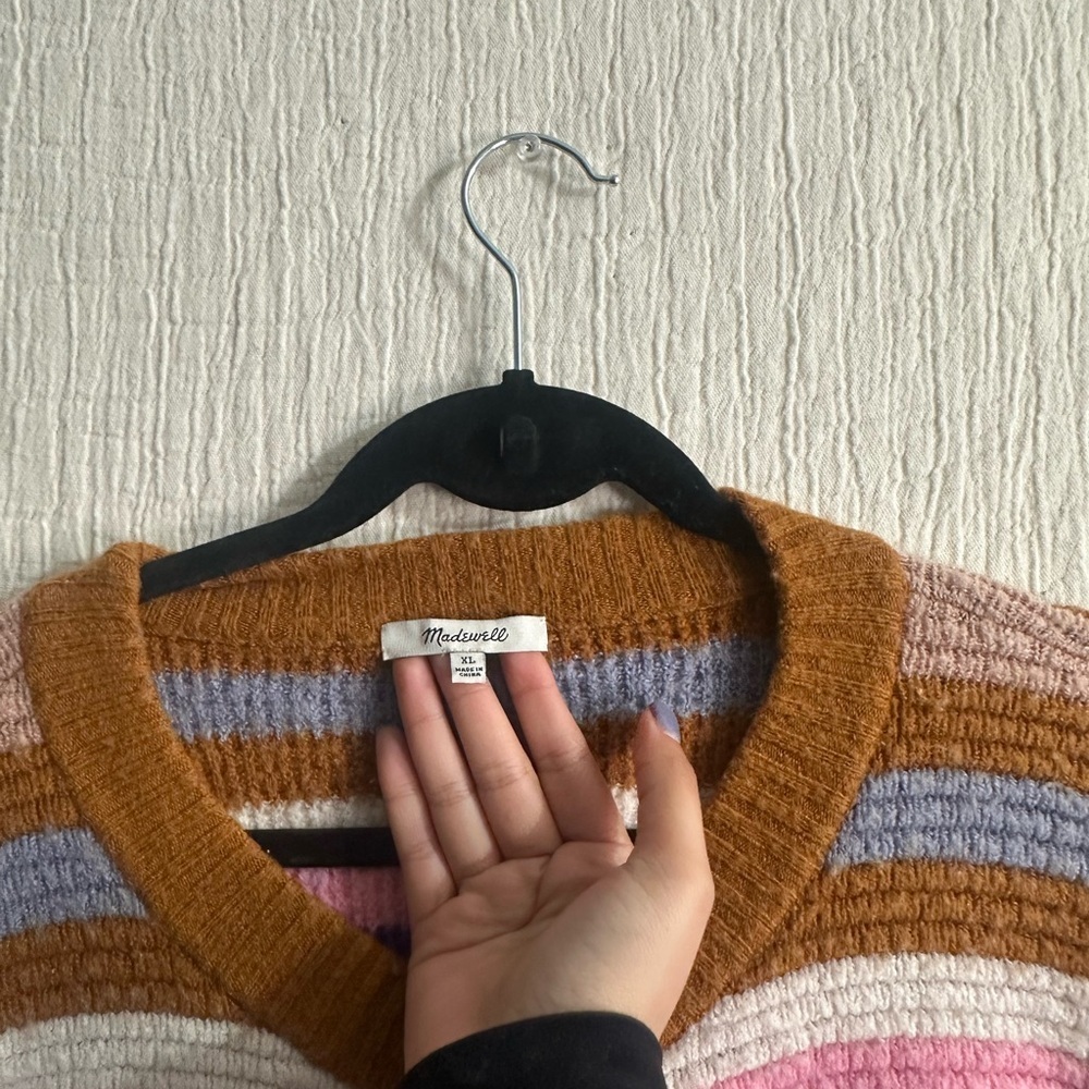 Striped Springview Cardigan Sweater in Coziest Yarn Sz xl - Picture 4 of 5